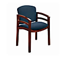 HON 2112 Invitation Reception Series Double Rail Arm Wood Guest Chair, Blue & Mahogany 1 thumbnail image