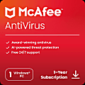 McAfee® AntiVirus Internet Security Software, For 1 Device, 1-Year Subscription, For Windows®, Download 1 thumbnail image