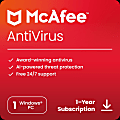 McAfee® AntiVirus Internet Security Software, For 1 Device, 1-Year Subscription, For Windows®, Download