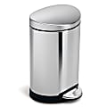simplehuman Fingerprint-Proof Mini Semi-Round Can, 6L, Brushed Stainless Steel