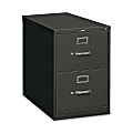 HON® 26-1/2"D Vertical 2-Drawer Legal-Size File Cabinet With Lock, Metal, Charcoal