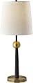 Adesso® Francis Table Lamp, 29"H, Off-White Shade/Black & Antique Brass Base
