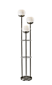 Adesso® Bianca Shelf Floor Lamp, 63”H, Brushed Steel/White Opal Glass 1 thumbnail image