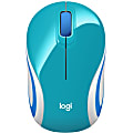 Logitech Wireless Mini Mouse M187 Ultra Portable, 2.4 GHz with USB Receiver, 1000 DPI Optical Tracking, 3-Buttons, PC / Mac / Laptop - Bright Teal - Optical - Wireless - Radio Frequency - 2.40 GHz - Teal - USB - 1000 dpi - Scroll Wheel - 3 Button(s)