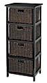 Realspace 4 Drawer Wood Storage Cabinet, Black