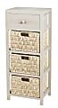 Realspace® Wood Wicker Storage Cabinet, 4 Drawers, Distressed Gray