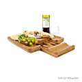 Mind Reader Bamboo Cheese And Snack Tray With Knife Set, 13 3/8" x 13 3/8", Brown 1 thumbnail image