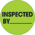 Tape Logic® Preprinted Special Handling Labels, DL1266, Inspected By, Round, 2", Fluorescent Green, Roll Of 500 1 thumbnail image