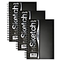 Pacon® UCreate Poly Cover Sketch Books, 6" x 9", 75 Sheets, Black, Pack Of 3 Books 1 thumbnail image