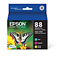 Epson® 88 DuraBrite® Ultra Cyan, Magenta, Yellow Ink Cartridges, Pack Of 3, T088520-S 1 thumbnail image