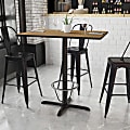 Flash Furniture Laminate Rectangular Table Top With Bar-Height Table Base And Foot Ring, 43-1/8"H x 30"W x 42"D, Walnut/Black 1 thumbnail image