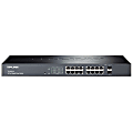 TP-LINK TL-SG2216 16-Port Gigabit Smart Switch with 2 Combo SFP Slots, 802.1Q VLAN, L2/L3/L4 QoS, IGMP Snooping, Port Security, Storm Control, Web-based Management