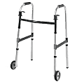 Invacare® I-Class™ Dual-Release Paddle Folding Walker, Adult w-5" Wheels, Fits Users 5'6"-6'6"