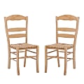 Linon Roy Rush Seat Dining Accent Chairs, Natural, Set Of 2 Chairs 1 thumbnail image