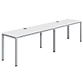 Boss Office Products Simple System Workstation Double Desks, 120" x 30", White