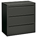 HON® Brigade® 700 18"D Lateral 3-Drawer File Cabinet, Charcoal 1 thumbnail image