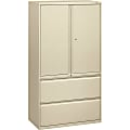 HON® 800 Series Storage Cabinet With Lateral File, 36" Wide, Putty