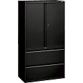 HON® 800 Series Storage Cabinet With Lateral File, 36" Wide, Black