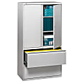HON® 800 Series Storage Cabinet With Lateral File, 36" Wide, Light Gray 1 thumbnail image