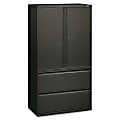 HON® 800 Series Storage Cabinet With Lateral File, 36" Wide, Charcoal 1 thumbnail image