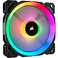 Corsair LL120 RGB 120mm Dual Light Loop RGB LED PWM Fan Single Pack - 1 Pack - 4.72" Maximum Fan Diameter - 1 x Fan(s) - 1500 rpm - 4-pin PWM - RGB LED - 1 pc(s) - Motherboard 1 thumbnail image
