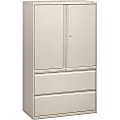 HON® 800 Series Storage Cabinet With Lateral File, 42" Wide, Light Gray 1 thumbnail image