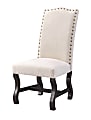 Coast to Coast Dwight High-Back Side Chairs, Cream/Beca Dark Brown, Set Of 2 Chairs