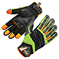 Ergodyne ProFlex 924 Hybrid Dorsal Impact-Reducing Gloves, Medium, Lime