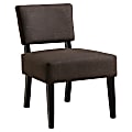 Monarch Specialties Armless Accent Slipper Chair, Dark Brown/Black