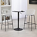 Glamour Home Basil Plastic Barstools With Back, Gray/Black, Set Of 2 Barstools 1 thumbnail image