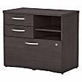 Bush® Business Furniture Studio C 30"W Lateral Office Storage Cabinet With Drawers and Shelves, Storm Gray, Standard Delivery