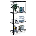 Safco Commercial Wire Steel Shelving Unit, 4 Shelves/4 Posts, Black