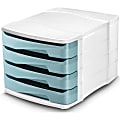 CEP Ellypse 4-Drawer Filing Module - 450 x Sheet - 4 Drawer(s) - 9.6" Height x 15.3" Width x 11.5" Depth - Desktop - Mint - Polystyrene - 1 Each