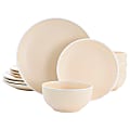 Spice By Tia Mowry Creamy Tahini 12-Piece Stoneware Dinnerware Set, Orange