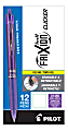 Pilot® FriXion® Ball Clicker Erasable Retractable Gel Pens, Pack of 12, Fine Point, 0.7 mm, Purple Barrel, Purple Ink 1 thumbnail image