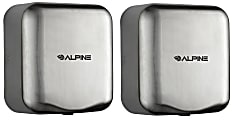 Alpine Industries Hemlock Commercial Automatic High-Speed Electric Hand Dryers, Brushed Silver, Pack Of 2 Dryers 1 thumbnail image