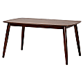 Baxton Studio Flora Mid-Century Modern Dining Table, 29-1/2”H x 59-1/8”W x 35-7/16”D, Walnut Brown