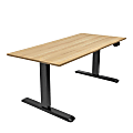 Mount-It! Dual-Motor Electric Standing Desk With Adjustable Height And 55"W Tabletop, Maple