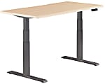 VARI Electric Standing Desk With ComfortEdge, 60"W, Light Wood