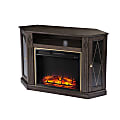 SEI Furniture Austindale Electric Fireplace With Media Storage, 32"H x 47-1/4"W x 15"D, Brown