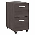 Bush® Business Furniture Hybrid 2-Drawer Mobile File Cabinet, Storm Gray, Standard Delivery