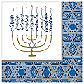 Amscan Hanukkah Festival Of Lights 2-Ply Dinner Napkins, 8" x 8", Blue, Pack Of 72 Napkins
