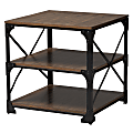 Baxton Studio Vintage Industrial Antique End Table, 24"H x 24"W x 24"D, Brown/Black