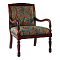 Powell® Home Fashions Carina Accent Chair, Multicolor Paisley/Brown