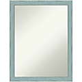 Amanti Art Non-Beveled Rectangle Wood Framed Bathroom Wall Mirror, 26-1/4" x 20-1/4", Sky Blue Rustic
