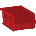 Partners Brand Plastic Stack & Hang Bin Boxes, Small Size, 9 1/4" x 6" x 5", Red, Pack Of 12