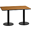 Flash Furniture Rectangular Laminate Table Top With Round Table Height Base, 31-3/16”H x 30”W x 60”D, Natural