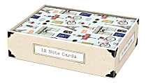 Punch Studio Decorative Note Cards With Envelopes, 3-1/2" x 5", Euro Icon, Pack Of 12 Cards 1 thumbnail image