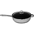 PURELIFE 12" Covered Chicken Fryer with Glass Lid and Eclipse Non-Stick - 12" Diameter Frying Pan, Lid - Stainless Steel, Aluminum Bottom, Tempered Glass Lid - Dishwasher Safe 1 thumbnail image