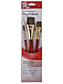 Princeton Real Value Series 9122 Red-Handle Brush Set, Assorted Sizes, Camel Hair, Red, Set Of 3